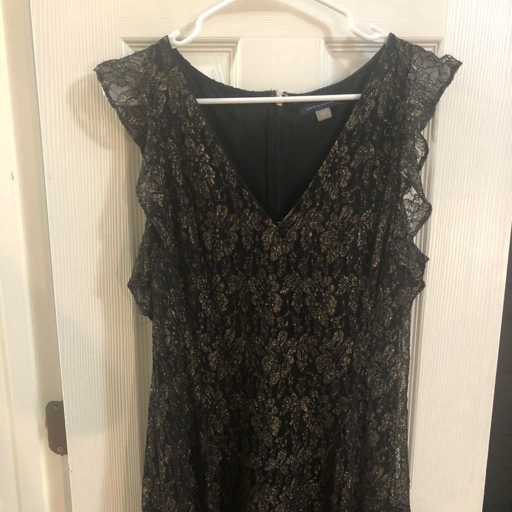 Sparkly gold lace dress